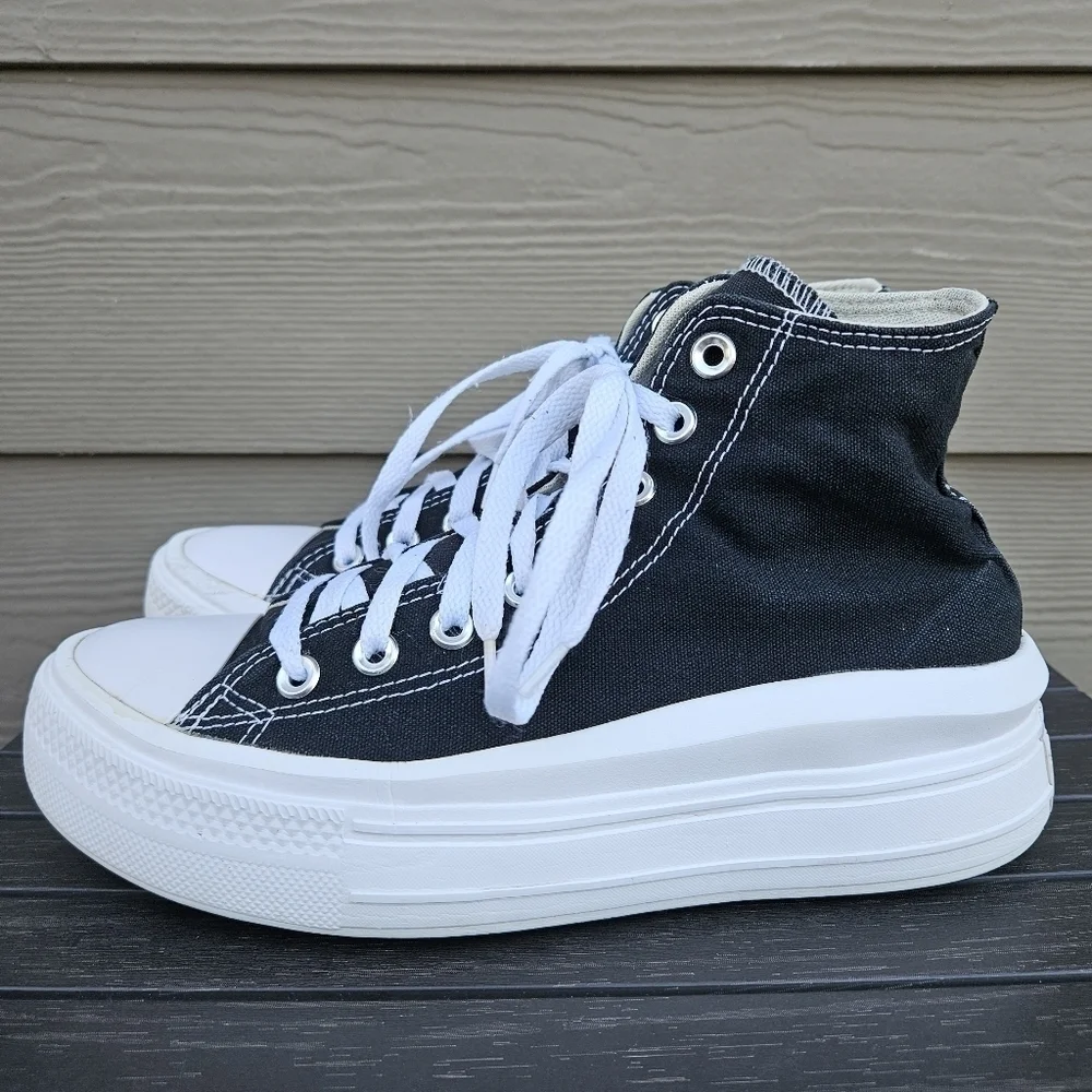 CONVERSE Chuck Taylor All Star Move Hi Black 568497C Chunky Platform Women's 9 - Picture 6 of 16